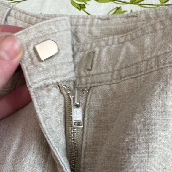 Ann Taylor Loft Womens Beige Linen-Blend Cropped Pants Size 4 - Picture 4 of 7